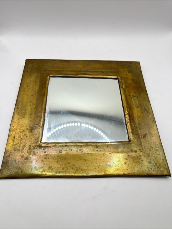 Other - Vintage Brass 8 1/2" Square Wall Mirror